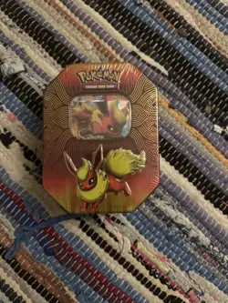 Pokemon TCG: Elemental Power Tin Flareon GX + 4 Packs (Sun & Moon) SEALED - Image 1