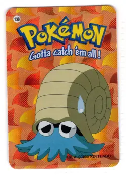 Omanyte #138 - Vintage Vending Machine Prism Sticker 2000 - Pokemon Card - Image 1