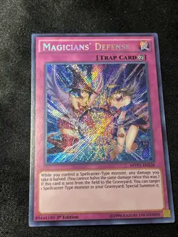 Yugioh! Magicians' Defense MVP1-ENS28 Secret Rare 1st Edition NM - Image 1