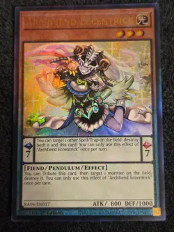 Yugioh Archfiend Eccentrick RA04-EN017 Prismatic Ultimate Rare 1st Ed NM - Image 1