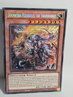 Yugioh Dogmatika Fleurdelis, the Thunderbolt DOOD-EN026 Secret Rare Near Mint - Image 1