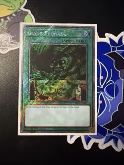Yugioh! Giant Trunade RA03-EN097 Platinum Secret Rare 1st Edition NM - Image 1