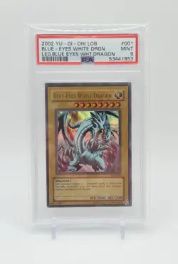 Yugioh Blue-Eyes White Dragon LOB-001 (2002) Vintage Unlimited PSA 9 Mint - Image 1