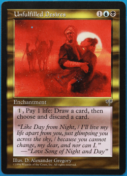 Unfulfilled Desires Mirage NM Blue Black Rare MAGIC CARD (ID# 499600) ABUGames - Image 1