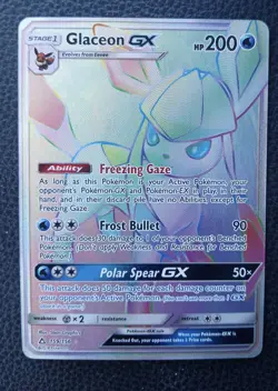 Pokemon Glaceon GX Secret Rare Card 159/156 Sm-Ultra Prism Holo - Image 1