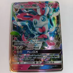 Sylveon GX POKEMON Card, 92/145 sm Guardians Rising, Holo, stage 1, HP 200 - Image 1