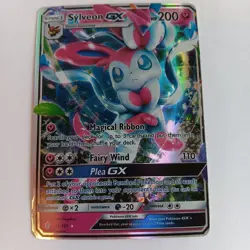 Sylveon GX POKEMON Card, 92/145 sm Guardians Rising, Holo, stage 1, HP 200 - Image 5