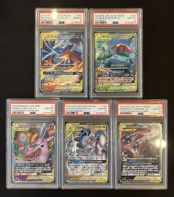 PSA 10 Pokemon Card Game Japanese Tag Team GX RR 5 Card Set Bulk Holo - Image 1