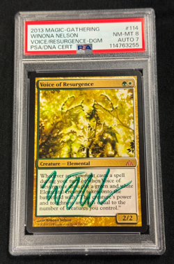 MTG Voice of Resurgence signed by artist Winona Nelson PSA 8 Auto 7 - Image 1