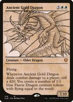 Ancient Gold Dragon - Showcase CLB NM MTG - Image 1