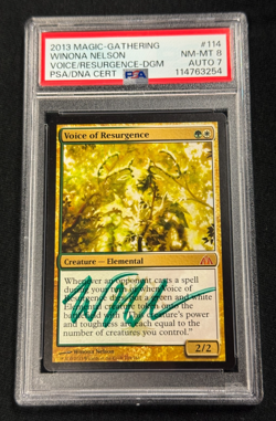 MTG Voice of Resurgence signed by artist Winona Nelson PSA 8 Auto 7 114763254 - Image 1