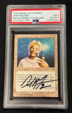 MTG Enlightened Tutor signed by artist Dan Frazier PSA 5 Auto 7 - Image 1