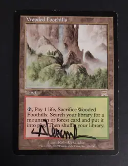 MTG - Magic: The Gathering - Wooded Foothills - ONS (LP) (SIGNED) - Image 1