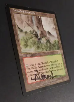 MTG - Magic: The Gathering - Wooded Foothills - ONS (LP) (SIGNED) - Image 3