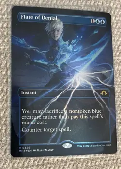 MTG Flare of Denial - Borderless Foil - MH3 NM Magic - Image 1