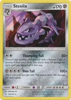 4x NM-Mint Steelix - 139/236 - Holo Rare Pokemon Cosmic Eclipse - Image 1