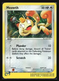 Pokemon Meowth 013 EX Series Collector's Tin Nintendo Holo Black Star Promo LP - Image 1