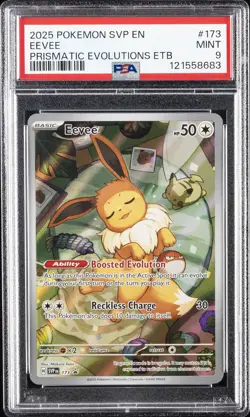 2025 POKEMON SVP EN-SV BLACK STAR PROMO #173 EEVEE PSA 9 - Image 1