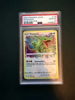 2020 Pokemon SWSH Vivid Voltage Rayquaza Amazing Rare Holo #138/185 PSA 10 - Image 1