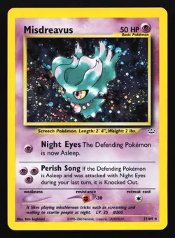 Pokemon Misdreavus 11/64 WotC Neo Revelation Holo Rare MP - Image 1