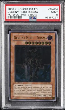 2006 YU-GI-OH! POTD-POWER OF THE DUELIST #EN014 DESTINY HERO-DOGMA PSA 9 - Image 1