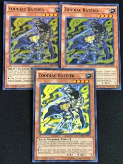 YUGIOH ZOODIAC RATPIER RATE-EN014 1ST SUPER X3 NM - Image 1