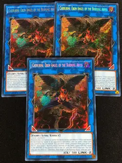Yugioh Cherubini Ebon Angel of the Burning Abyss RA01-EN042 1st Secret X3 (NM) - Image 1