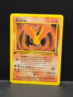 Pokemon Card Moltres 27/62 1st Edition Non-Holo Rare Fossil - Image 1