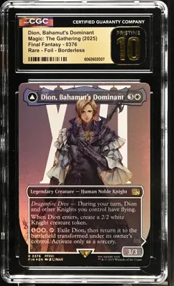 DION, BAHAMUT'S DOMINANT Final Fantasy Borderless Foil CGC Pristine 10 MTG - Image 1