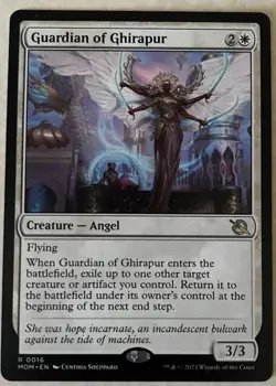 “Guardian Of Ghirapur” Rare White Angel Creature MTG WOTC Card - Image 1
