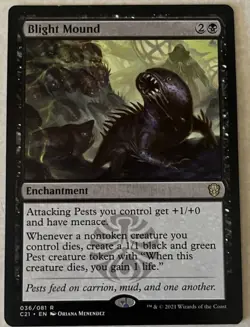 “Blight Mound” Rare Black Enchantment MTG WOTC Card - Image 1