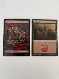 2x Mountain Spider-Man MTG Magic Card L0192 L0197 EN Holo Foil - Image 1