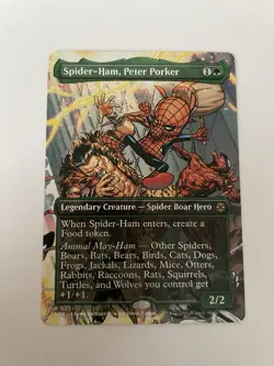 Spider-Ham Peter Porker Spider-Man MTG Magic Card R0201 EN Full Art Rare - Image 1