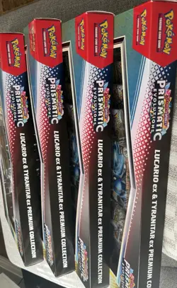 LOT OF 4 Pokemon Prismatic Sams Club Lucario Ex Tyranitar Ex Premium Collection - Image 3