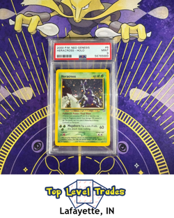 2000 POKEMON NEO GENESIS HERACROSS-HOLO #6 PSA 9 🌀SWIRL🌀 - Image 1
