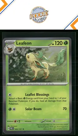 Pokemon SV: Prismatic Evolutions Leafeon #005/131 holo Rare Rare holo - Image 1