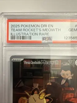 Team Rockets Meowth 203/182 SV10 Destined Rivals Illustrated Card GEM MT 10 - Image 2