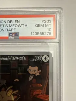 Team Rockets Meowth 203/182 SV10 Destined Rivals Illustrated Card GEM MT 10 - Image 3