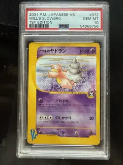 Pokemon PSA 10 GEM MINT 2001 Will's Slowbro 1st Edition Japanese VS Card - Image 1