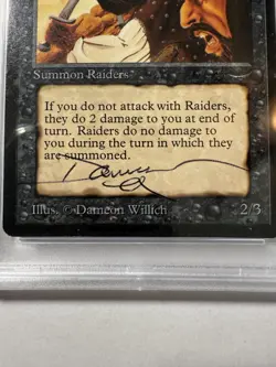 MTG Erg Raiders light Autographed Arabian Nights PSA 6 Card PSA 8 Auto - Image 4