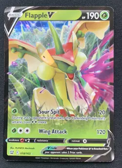 Flapple V 018/163 Battle Styles Ultra Rare Holo Pokemon TCG Card NM - Image 1