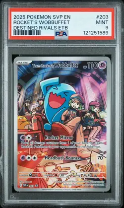 Team Rocket's Wobbuffet 203 Sv: Scarlet & Violet Promo Cards Holo PSA 9 - Image 1
