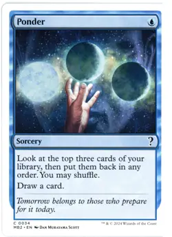 Ponder (White Border) - Mystery Booster 2 (MB2) MTG - NM/M - Image 1