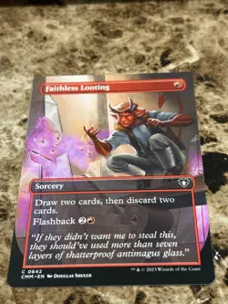 FAITHLESS LOOTING Magic the Gathering MTG Commander Masters Borderless - Image 1