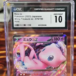 2023 MEW EX #076/190 Shiny Treasure ex RR CGC GEM MINT 10 JAPANESE POKEMON HOLO - Image 2