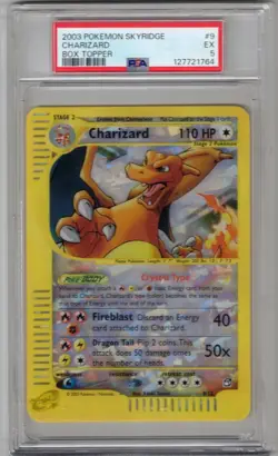 2003 POKEMON SKYRIDGE 9/12 CHARIZARD BOX TOPPER CRYSTAL HOLO PSA 5 NEW SLAB!! - Image 1