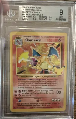 2021 Charizard Celebrations Classic Collection Holo 4/102 Pokemon BGS 9 w/subs - Image 1