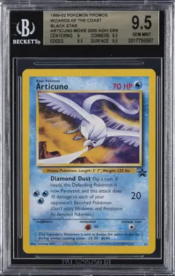 1999-02 POKEMON WIZARDS OF THE COAST PROMOS ARTICUNO MOVIE 2000 BGS 9.5 - Image 1