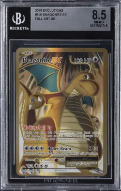 2016 POKEMON EVOLUTIONS FULL ART UR #106 DRAGONITE EX BGS 8.5 - Image 1
