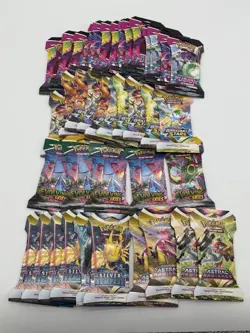 Lot of (39) Pokemon TCG Assorted Sleeved Packs (Fusion Evolving Brilliant) - Image 1